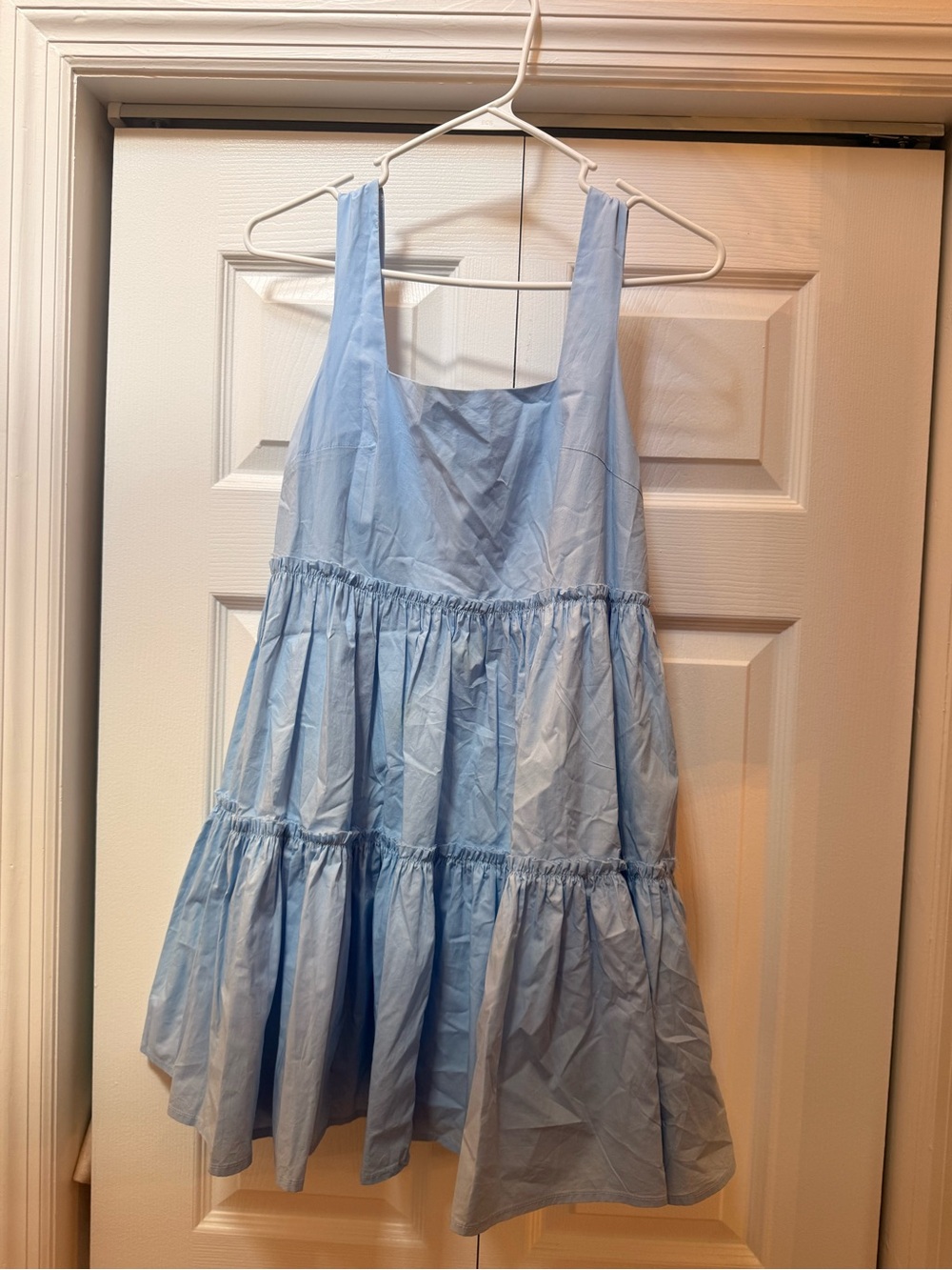 Day + Moon Light Blue Tiered Mini Dress